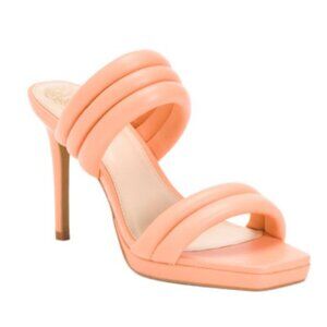 NWOB VINCE CAMUTO Made In Brazil Leather Eluinsa Puffy Heeled Sandals Size 7.5